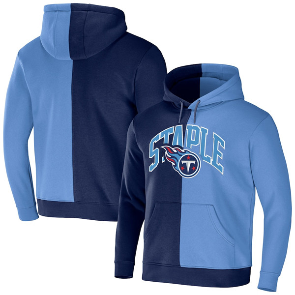 Tennessee Titans Navy Blue Split Logo Pullover Hoodie